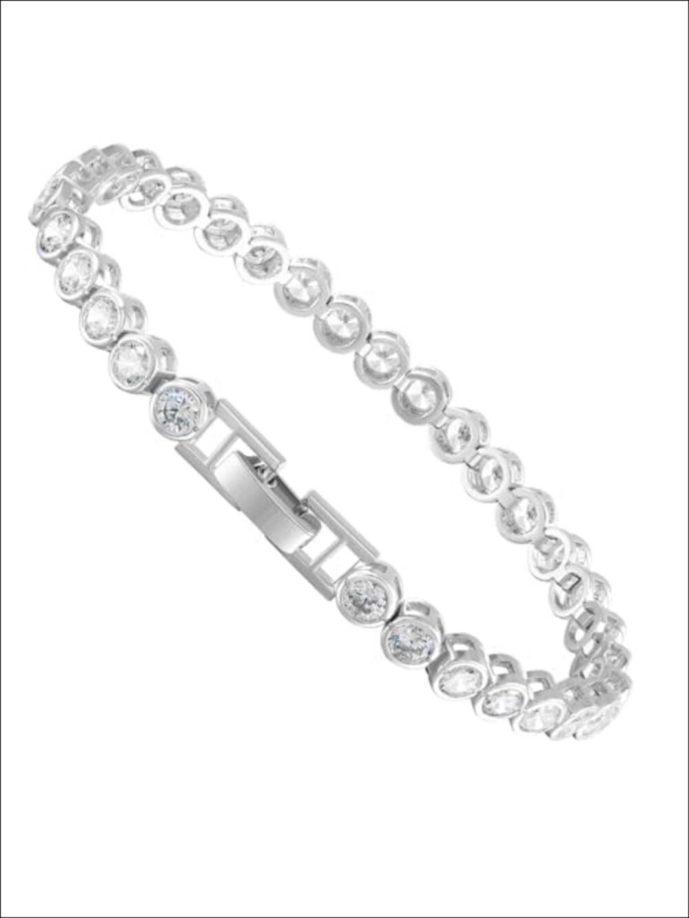 4MM Cubic Zirconia Tennis Bracelet 18K Gold Plated or White Gold Plated